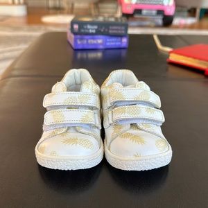 Genuine leather baby girl shoes with golden pineapples US size 3.5 / EU size 19